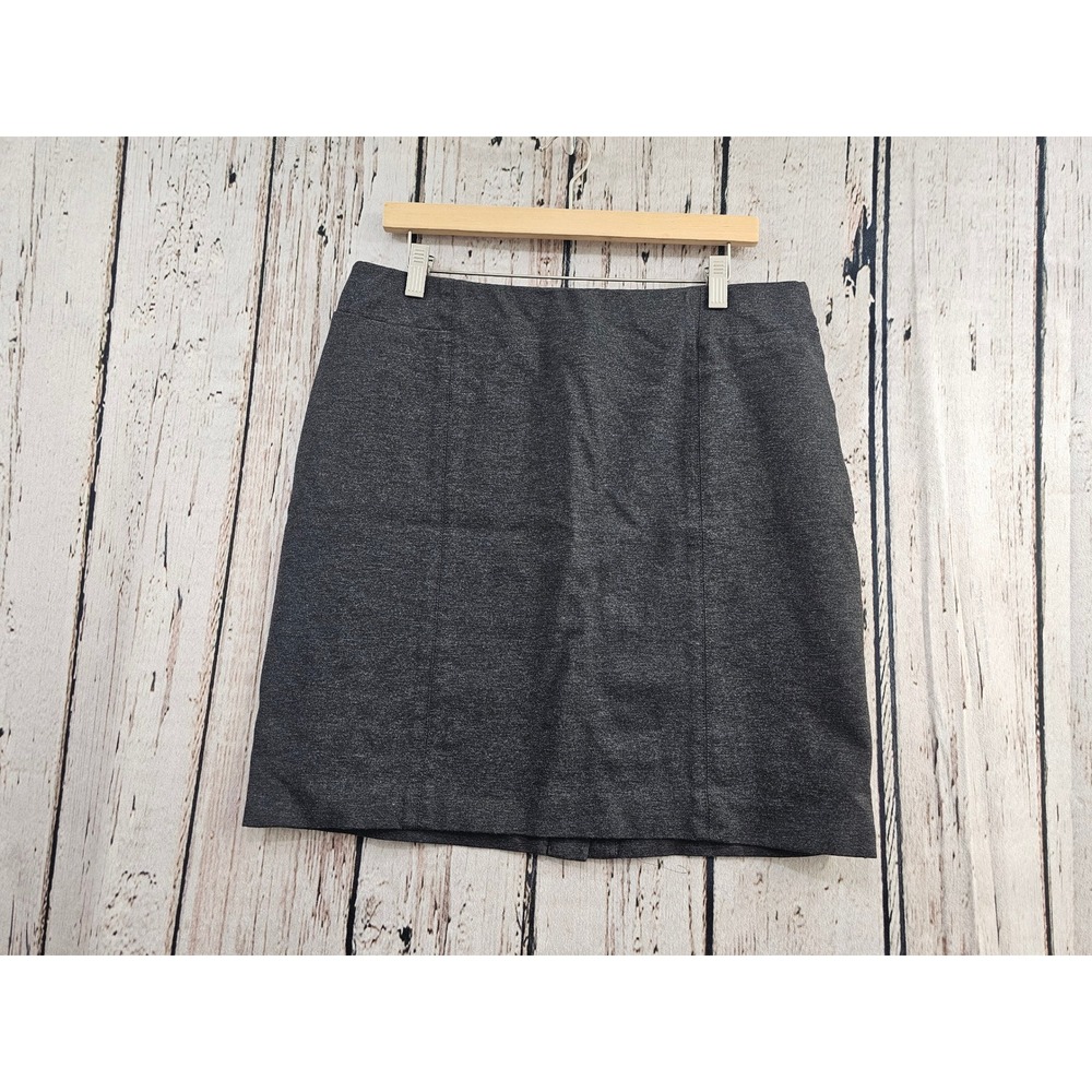 J. Jill Pencil Skirt Women Medium Charcoal Gray Ponte Knit Stretch Knee Length